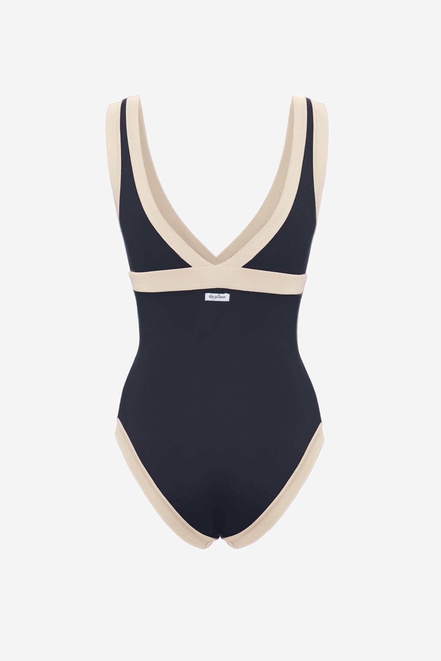 Dafne | Costume Intero Bordato - Nero/Beige - donna - Raggianti