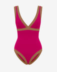 Dafne | Costume Intero Bordato - Magenta/Tabacco - donna - Raggianti
