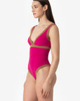 Dafne | Costume Intero Bordato - Magenta/Tabacco - donna - Raggianti