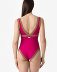 Dafne | Costume Intero Bordato - Magenta/Tabacco - donna - Raggianti