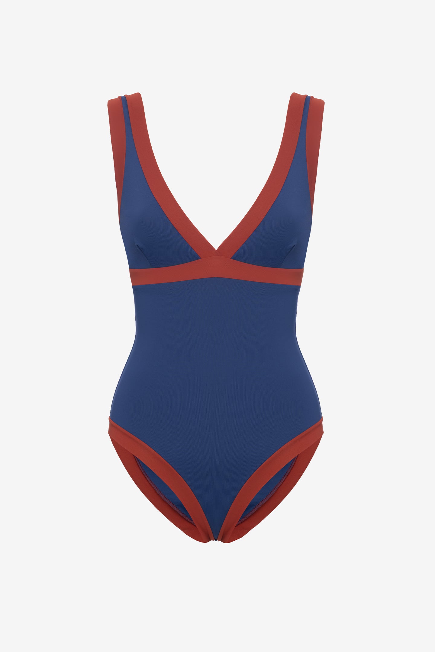Dafne | Costume Intero Bordato - Blu/Ruggine - donna - Raggianti