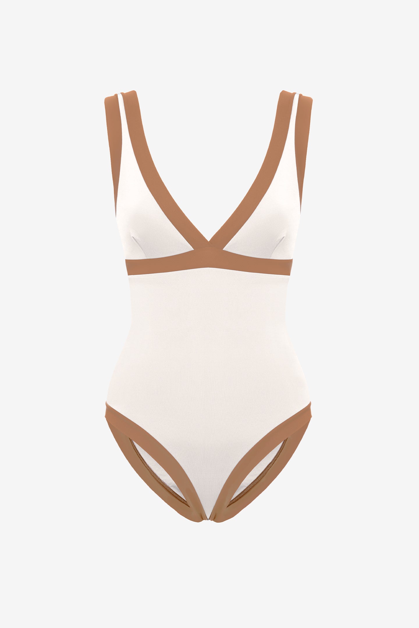 Dafne | Costume Intero Bordato - Yougurt/Tabacco - donna - Raggianti