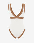 Dafne | Costume Intero Bordato - Yougurt/Tabacco - donna - Raggianti