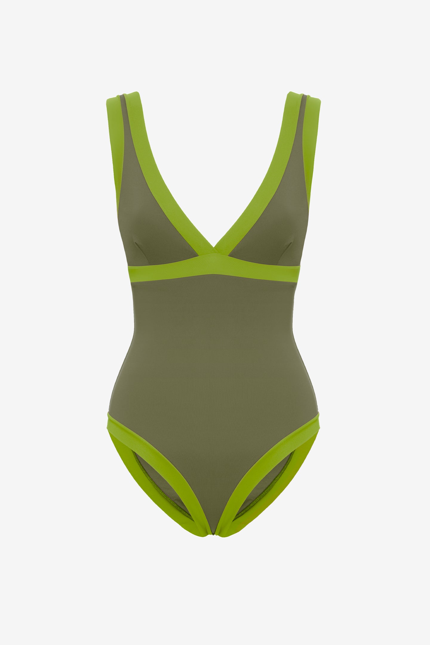 Dafne | Costume Intero Bordato - Verde Militare/Verde - donna - Raggianti