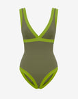 Dafne | Costume Intero Bordato - Verde Militare/Verde - donna - Raggianti