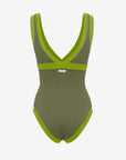 Dafne | Costume Intero Bordato - Verde Militare/Verde - donna - Raggianti