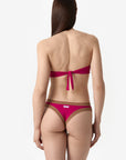 Sophie | Slip Brasiliano Bordato - Magenta/Tabacco - donna - Raggianti