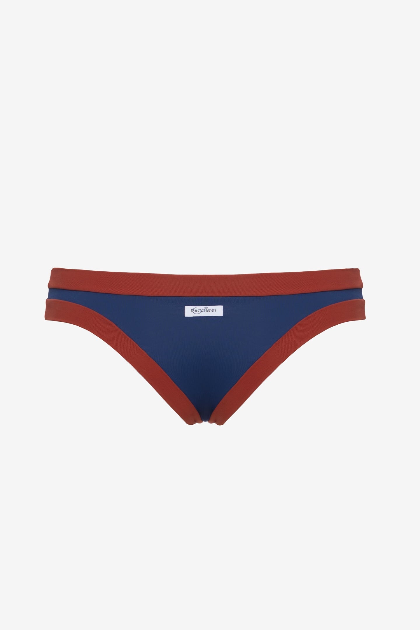 Sophie | Slip Brasiliano Bordato - Blu/Ruggine - donna - Raggianti