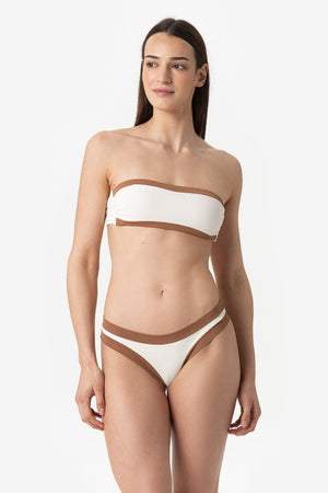 Sophie | Slip Brasiliano Bordato - Yougurt/Tabacco - donna - Raggianti