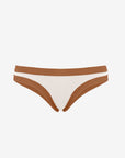 Sophie | Slip Brasiliano Bordato - Yougurt/Tabacco - donna - Raggianti