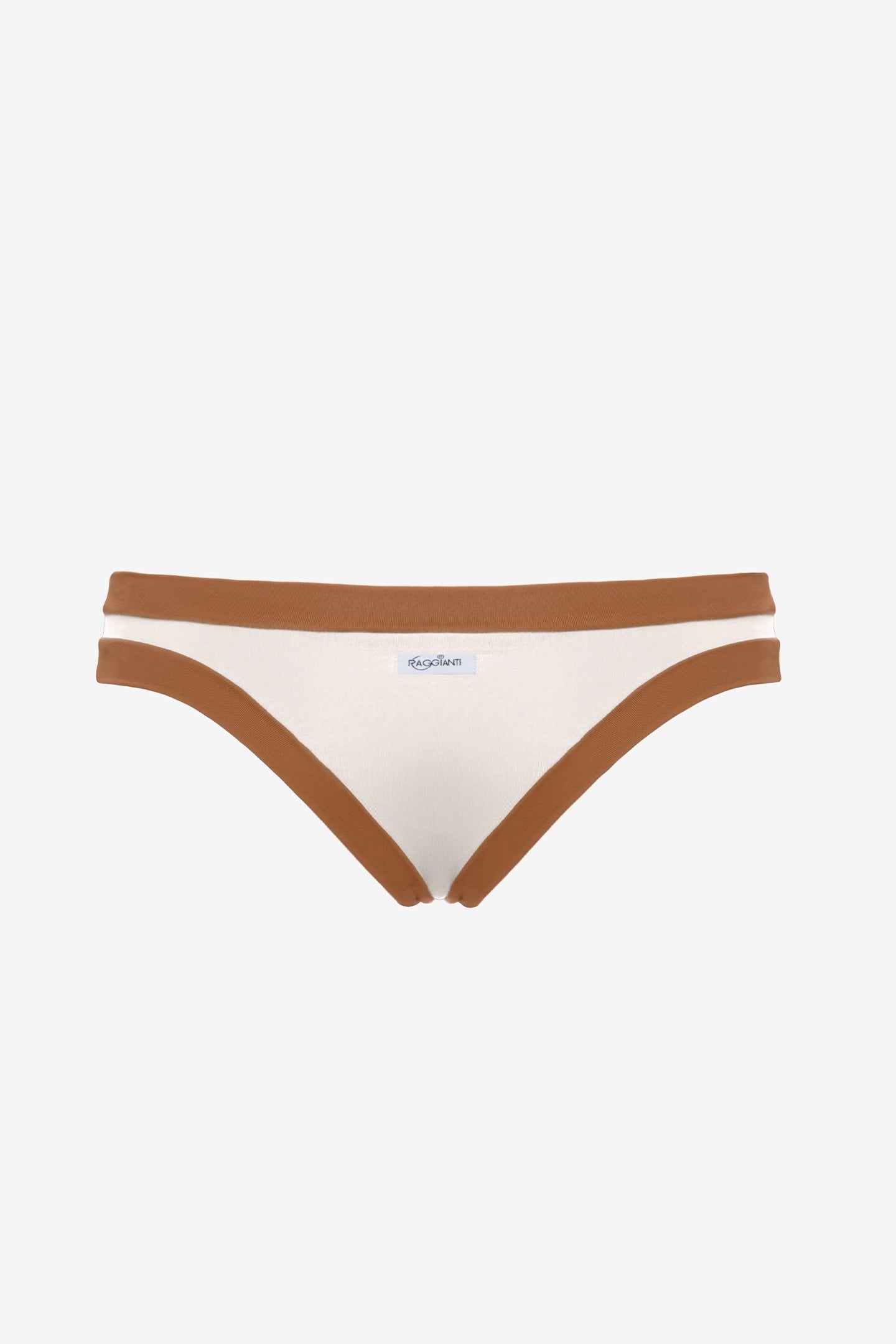 Sophie | Slip Brasiliano Bordato - Yougurt/Tabacco - donna - Raggianti