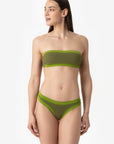 Sophie | Slip Brasiliano Bordato - Verde Militare/Verde - donna - Raggianti