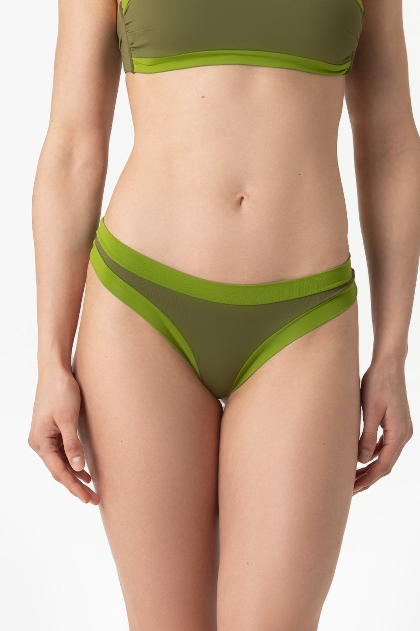 Sophie | Slip Brasiliano Bordato - Verde Militare/Verde - donna - Raggianti