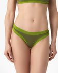 Sophie | Slip Brasiliano Bordato - Verde Militare/Verde - donna - Raggianti