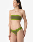 Sophie | Slip Brasiliano Bordato - Verde Militare/Verde - donna - Raggianti