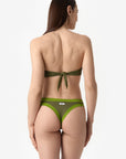 Sophie | Slip Brasiliano Bordato - Verde Militare/Verde - donna - Raggianti
