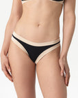 Layla | Slip Vita Bassa Bordato - Nero/Beige - donna - Raggianti