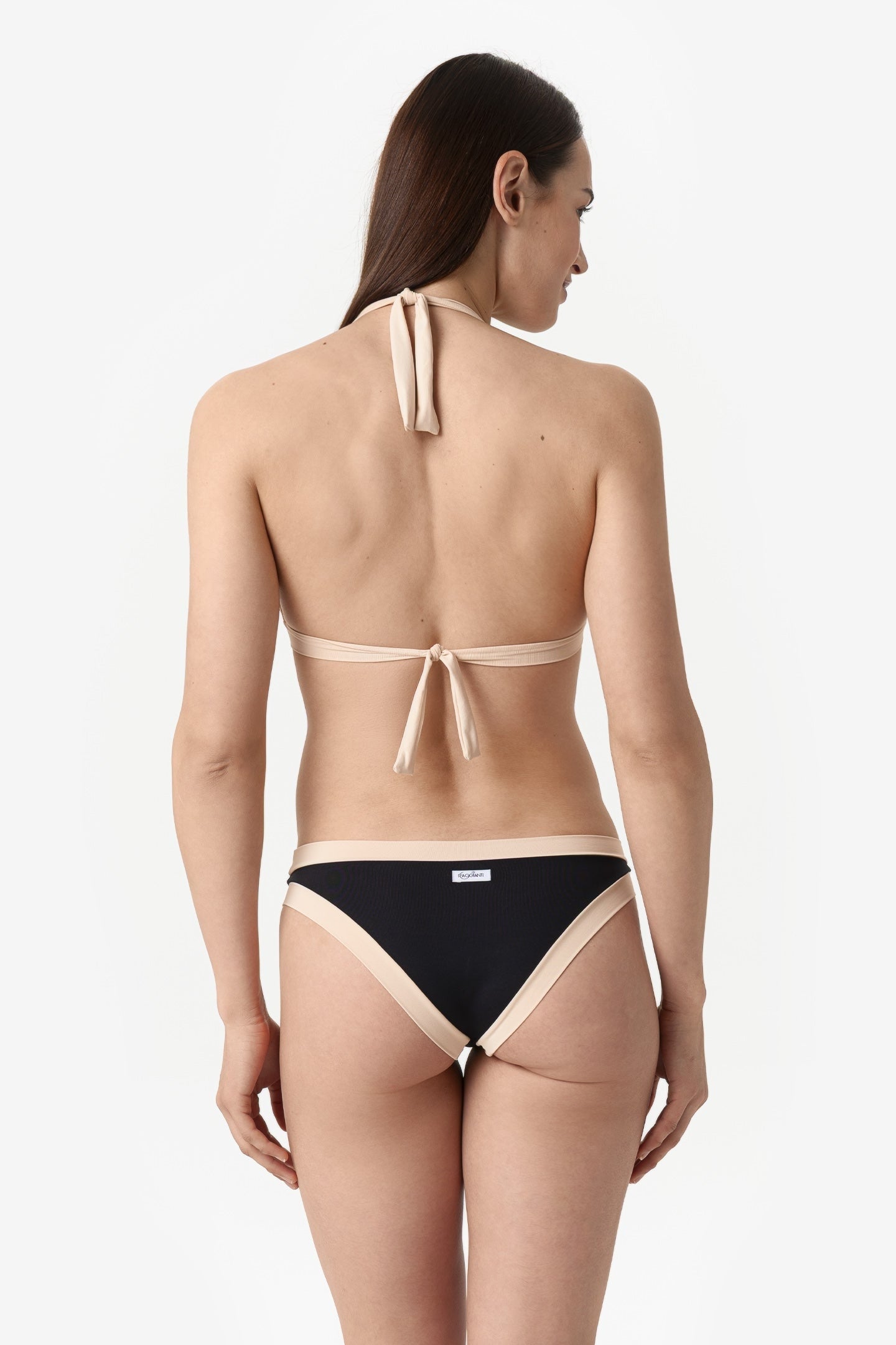 Layla | Slip Vita Bassa Bordato - Nero/Beige - donna - Raggianti