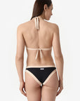 Layla | Slip Vita Bassa Bordato - Nero/Beige - donna - Raggianti