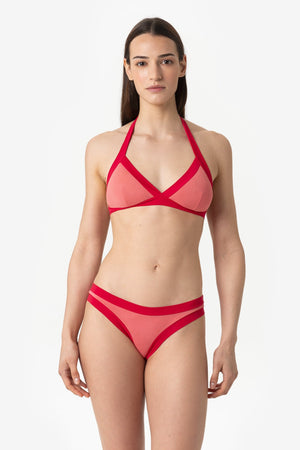 Layla | Slip Vita Bassa Bordato - Rosa/Rosso - donna - Raggianti