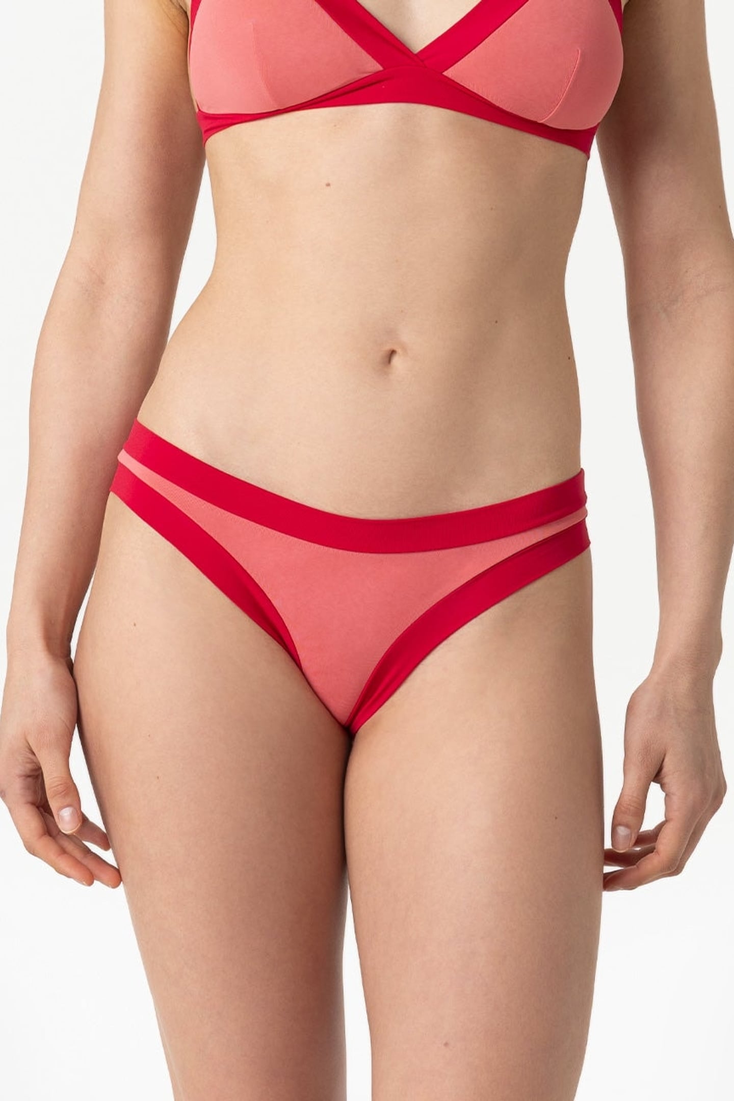 Layla | Slip Vita Bassa Bordato - Rosa/Rosso - donna - Raggianti