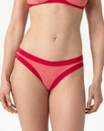 Layla | Slip Vita Bassa Bordato - Rosa/Rosso - donna - Raggianti