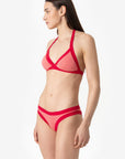 Layla | Slip Vita Bassa Bordato - Rosa/Rosso - donna - Raggianti