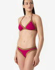 Layla | Slip Vita Bassa Bordato - Magenta/Tabacco - donna - Raggianti