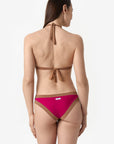 Layla | Slip Vita Bassa Bordato - Magenta/Tabacco - donna - Raggianti