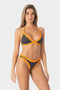 Layla | Slip Bikini a Vita Bassa Bordato - Grigio/Arancio - donna - Raggianti