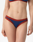 Layla | Slip Vita Bassa Bordato - Blu/Ruggine - donna - Raggianti
