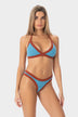 Layla | Slip Bikini a Vita Bassa Bordato - Blu/Ruggine - donna - Raggianti