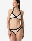 Layla | Slip Vita Bassa Bordato - Beige/Nero - donna - Raggianti