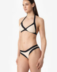 Layla | Slip Vita Bassa Bordato - Beige/Nero - donna - Raggianti