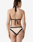 Layla | Slip Vita Bassa Bordato - Beige/Nero - donna - Raggianti