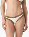 Layla | Slip Vita Bassa Bordato - Yougurt/Tabacco - donna - Raggianti
