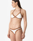 Layla | Slip Vita Bassa Bordato - Yougurt/Tabacco - donna - Raggianti