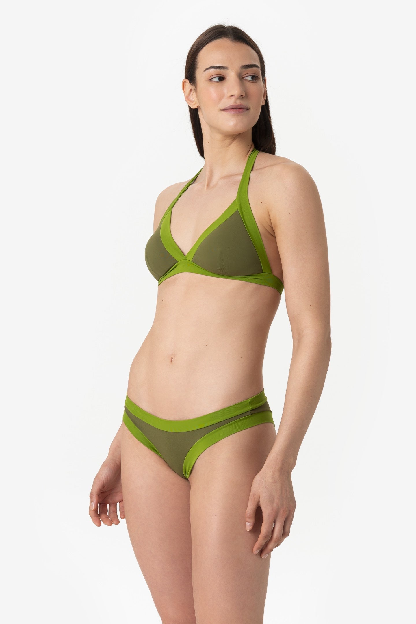 Layla | Slip Vita Bassa Bordato - Verde Militare/Verde - donna - Raggianti