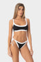Elettra | Slip Bikini Bordato con Laccetti - Nero/Bianco - donna - Raggianti