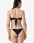 Elettra | Slip Annodato Bordato - Nero/Beige - donna - Raggianti