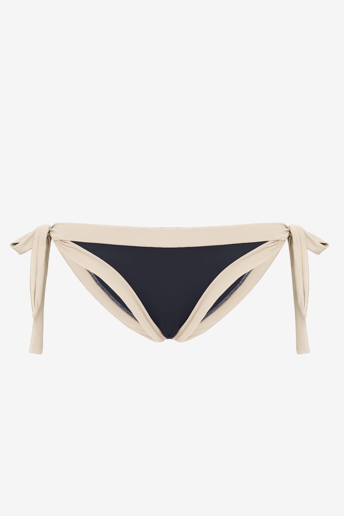 Elettra | Slip Annodato Bordato - Nero/Beige - donna - Raggianti