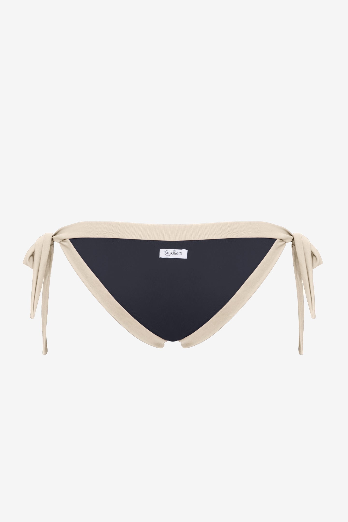 Elettra | Slip Annodato Bordato - Nero/Beige - donna - Raggianti