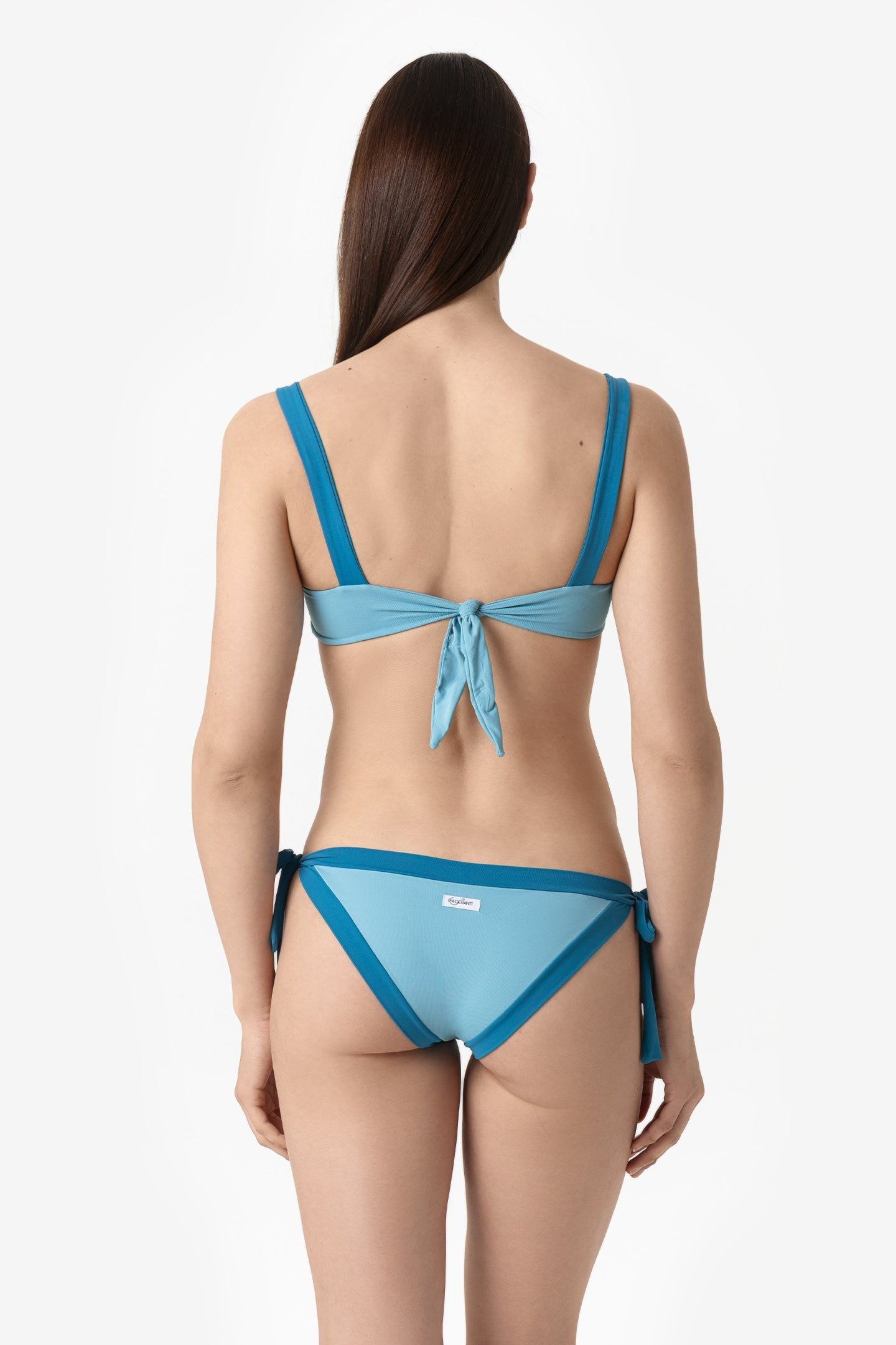 Elettra | Slip Annodato Bordato - Azzurro/Ottanio - donna - Raggianti