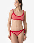 Elettra | Slip Annodato Bordato - Rosa/Rosso - donna - Raggianti