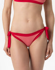 Elettra | Slip Annodato Bordato - Rosa/Rosso - donna - Raggianti