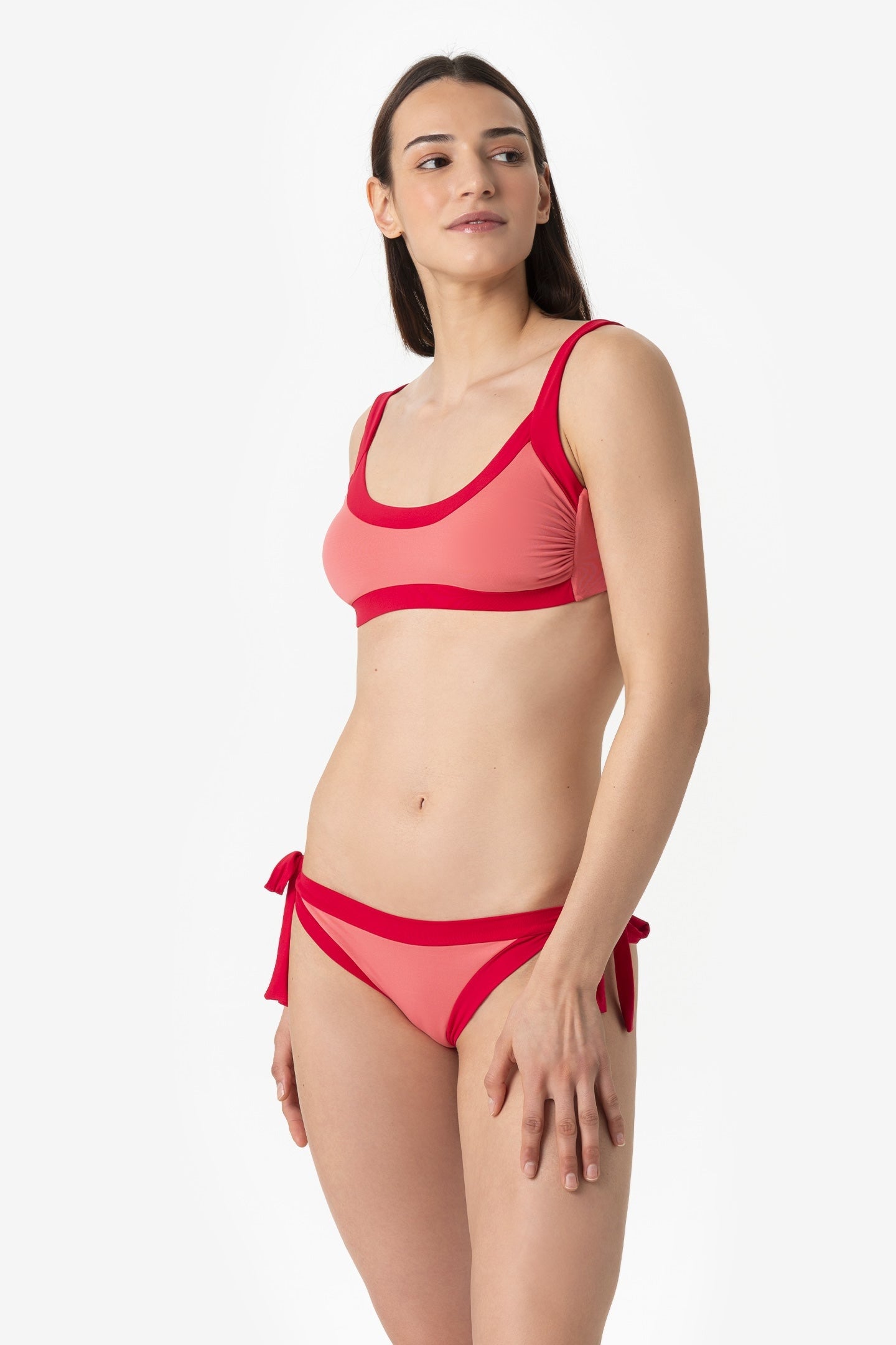 Elettra | Slip Annodato Bordato - Rosa/Rosso - donna - Raggianti