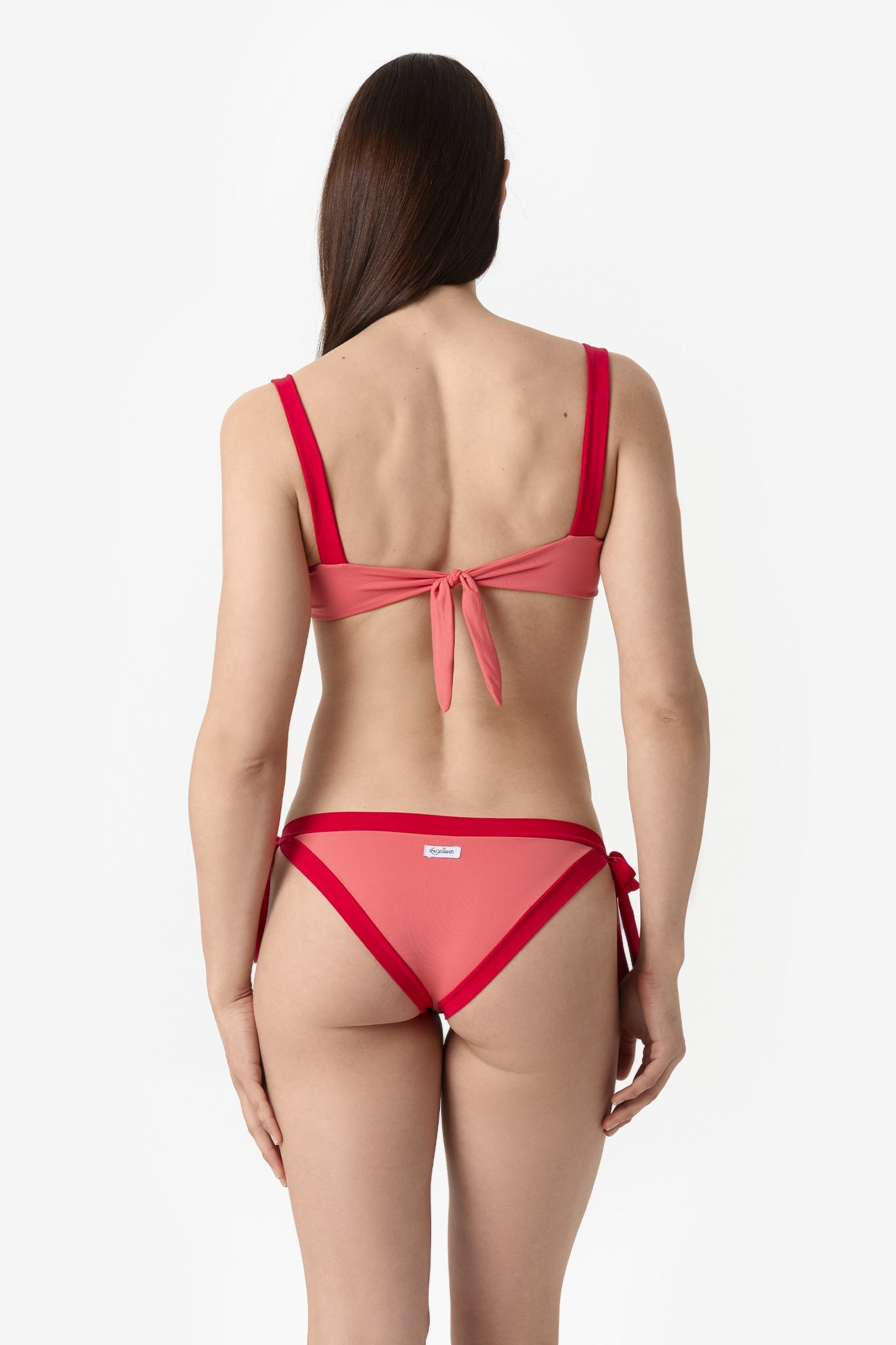 Elettra | Slip Annodato Bordato - Rosa/Rosso - donna - Raggianti