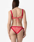 Elettra | Slip Annodato Bordato - Rosa/Rosso - donna - Raggianti