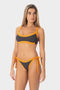 Elettra | Slip Bikini Bordato con Laccetti - Grigio/Arancio - donna - Raggianti