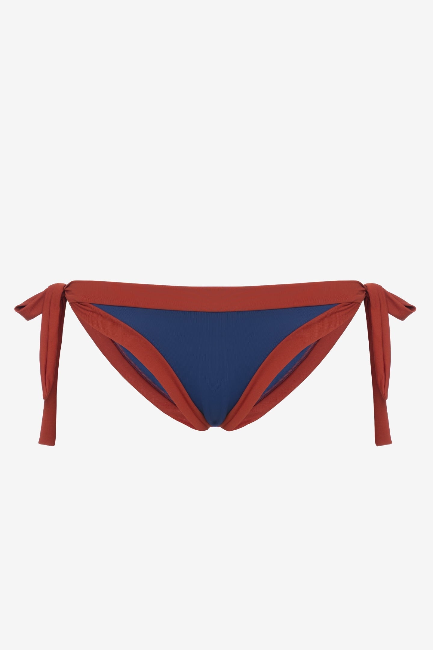 Elettra | Slip Annodato Bordato - Blu/Ruggine - donna - Raggianti